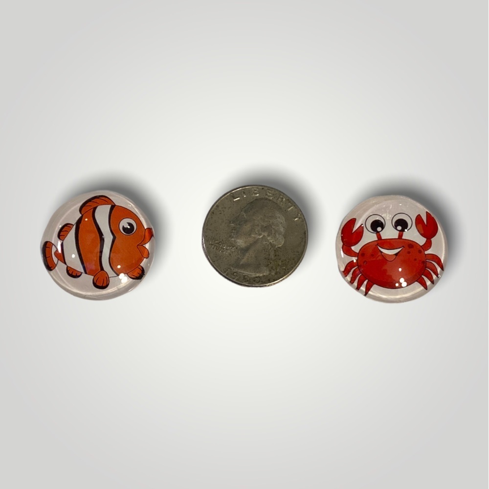 Set of 8 𝑯𝒂𝒏𝒅𝒎𝒂𝒅𝒆 Sea Animal Cabachon Magnets 1” Gift 🎁 Ocean - Picture 7 of 14